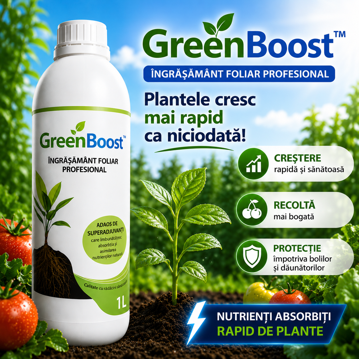 Îngrășământ Foliar Profesional- GreenBoost™